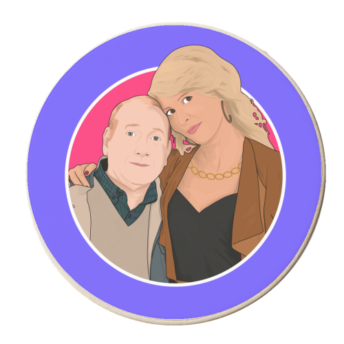 Pete and Dawn Sutcliffe - personalised beer coaster by Pink and Pip