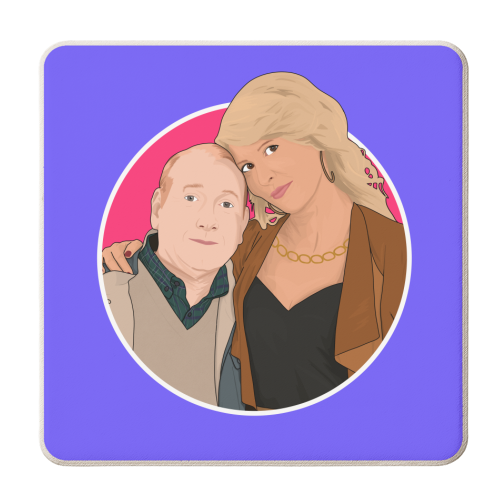 Pete and Dawn Sutcliffe - personalised beer coaster by Pink and Pip