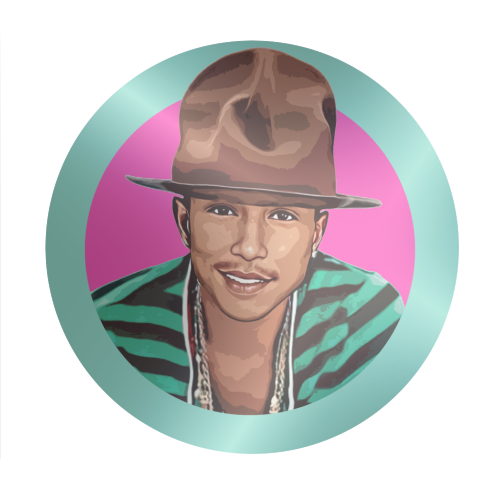 Pharrell - Circle Sticker by DOLLY WOLFE