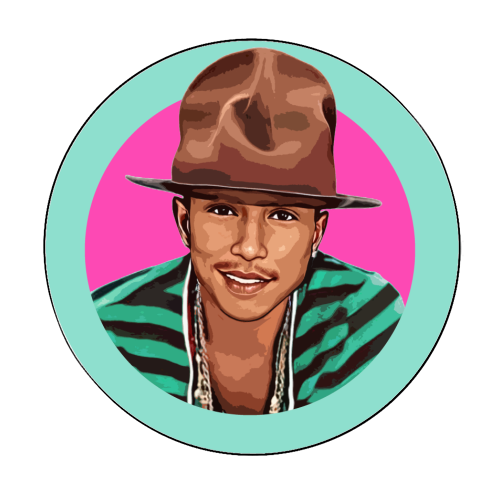 Pharrell - Circle Sticker by DOLLY WOLFE