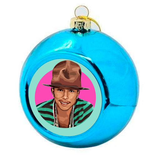 Pharrell - colourful christmas bauble by DOLLY WOLFE
