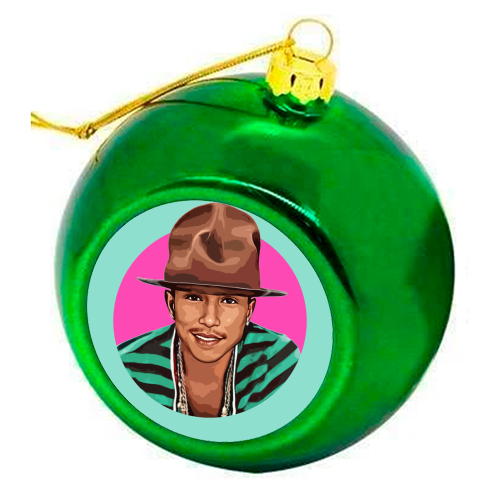 Pharrell - colourful christmas bauble by DOLLY WOLFE