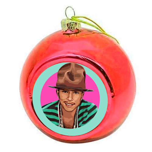 Pharrell - colourful christmas bauble by DOLLY WOLFE