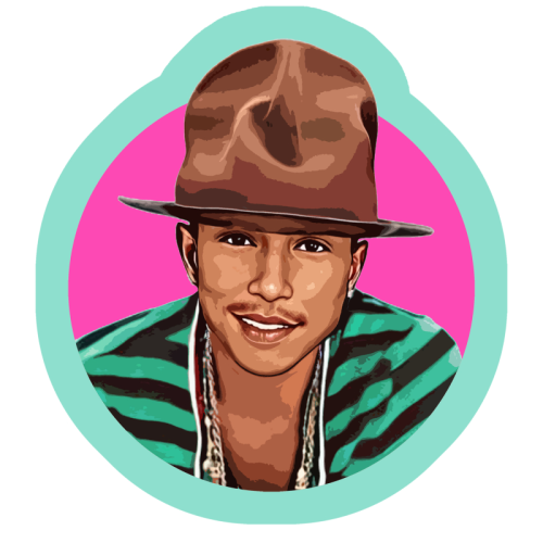 Pharrell - Die Cut Sticker by DOLLY WOLFE