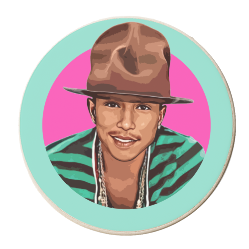 Pharrell - personalised beer coaster by DOLLY WOLFE