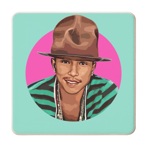 Pharrell - personalised beer coaster by DOLLY WOLFE