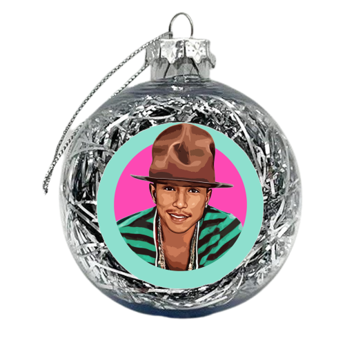 Pharrell - xmas bauble by DOLLY WOLFE