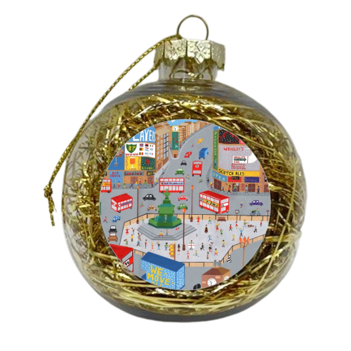 Piccadilly Circus in the 60's. - xmas bauble by Mohan Ballard
