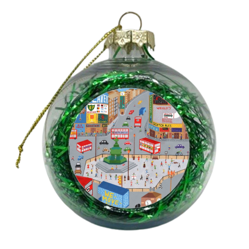 Piccadilly Circus in the 60's. - xmas bauble by Mohan Ballard