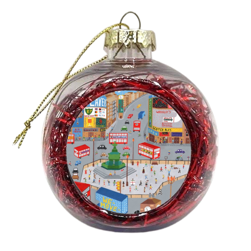Piccadilly Circus in the 60's. - xmas bauble by Mohan Ballard