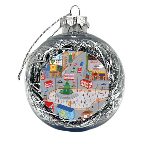 Piccadilly Circus in the 60's. - xmas bauble by Mohan Ballard