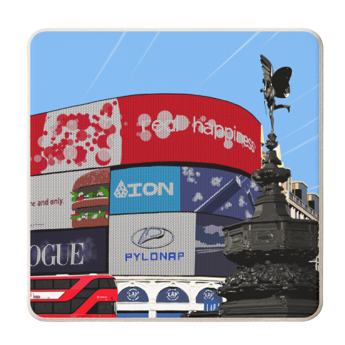 Piccadilly Circus - personalised beer coaster by Richard O'Neill