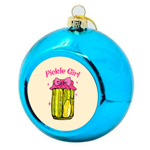 Pickle Girl - Coquette Retro Illustration - colourful christmas bauble by EZbie