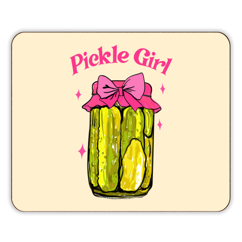Pickle Girl - Coquette Retro Illustration - designer placemat by EZbie