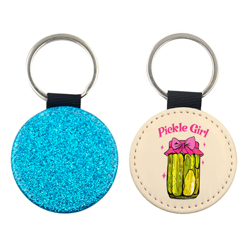 Pickle Girl - Coquette Retro Illustration - keyring by EZbie