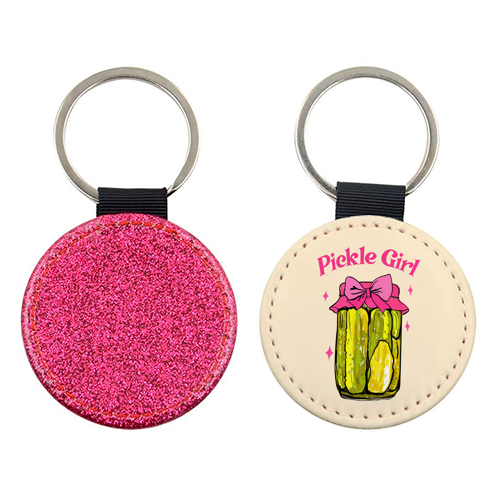 Pickle Girl - Coquette Retro Illustration - keyring by EZbie