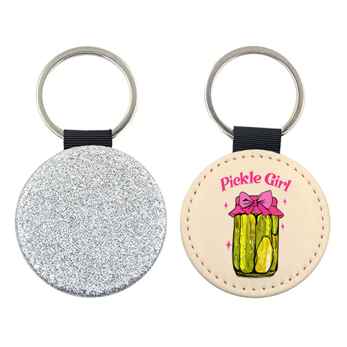 Pickle Girl - Coquette Retro Illustration - keyring by EZbie