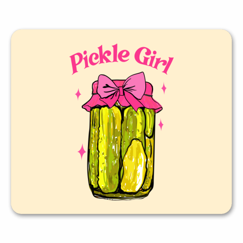 Pickle Girl - Coquette Retro Illustration - mouse mat by EZbie