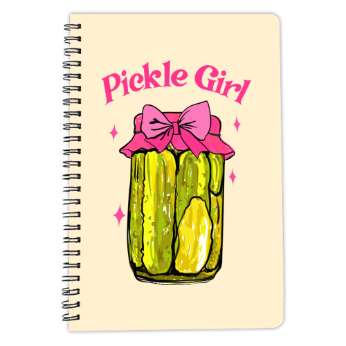 Pickle Girl - Coquette Retro Illustration - personalised A4, A5, A6 notebook by EZbie