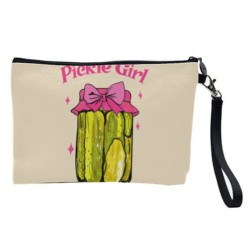 Pickle Girl - Coquette Retro Illustration - pretty makeup bag by EZbie