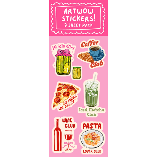 Pickle Girl - Coquette Retro Illustration - Sticker Pack by EZbie