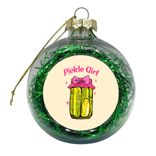 Pickle Girl - Coquette Retro Illustration - xmas bauble by EZbie