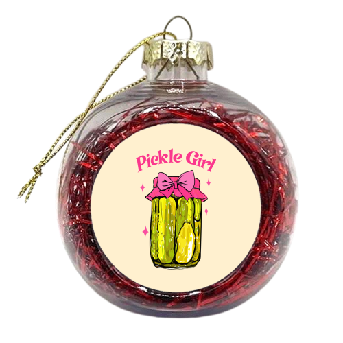 Pickle Girl - Coquette Retro Illustration - xmas bauble by EZbie