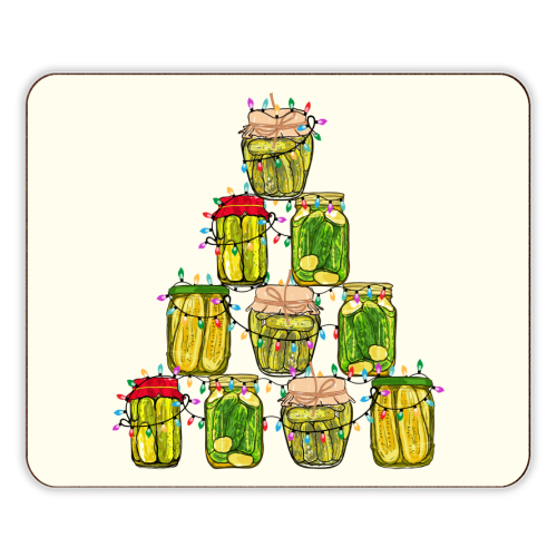Pickle Jar Christmas Tree with Lights - designer placemat by EZbie