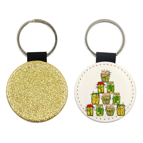 Pickle Jar Christmas Tree with Lights - keyring by EZbie
