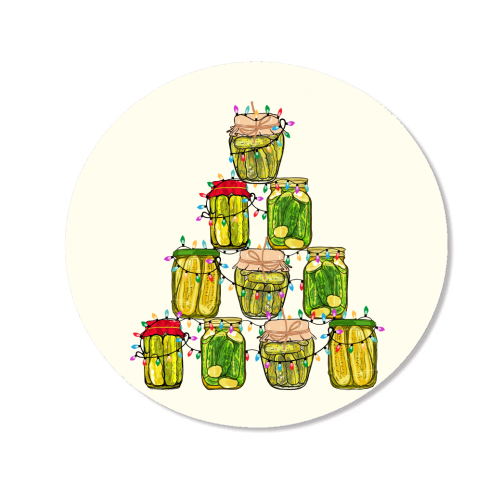 Pickle Jar Christmas Tree with Lights - Magnet by EZbie