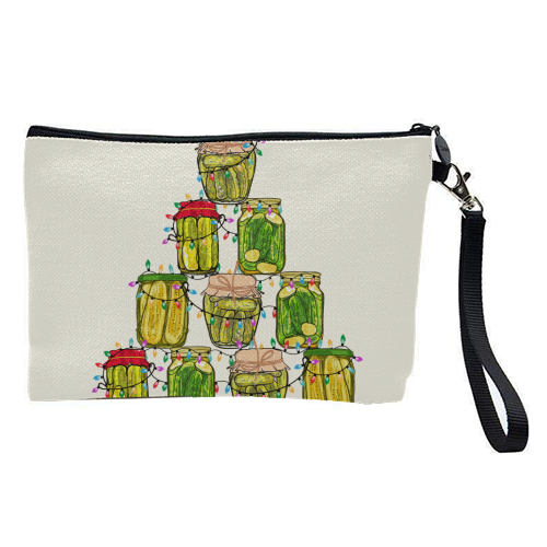 Pickle Jar Christmas Tree with Lights - pretty makeup bag by EZbie