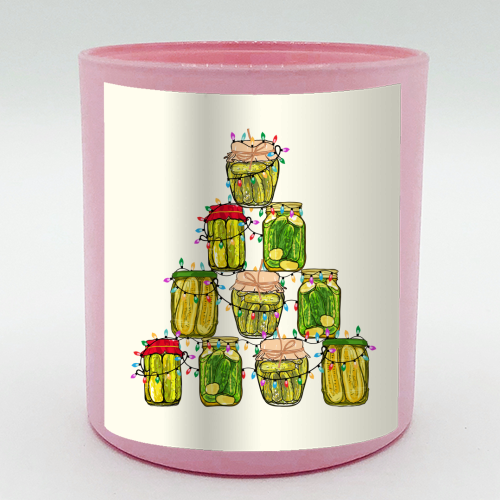 Pickle Jar Christmas Tree with Lights - scented candle by EZbie