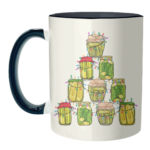 Pickle Jar Christmas Tree with Lights - unique mug by EZbie