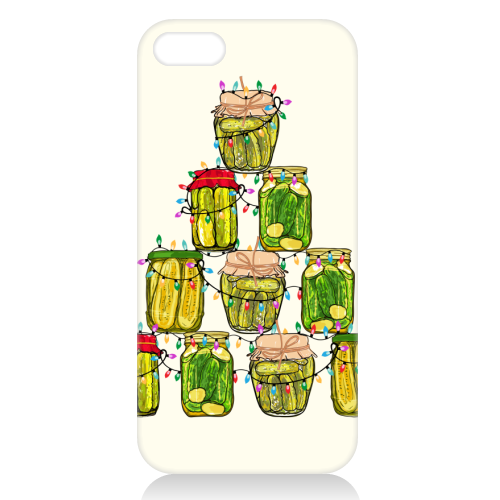 Pickle Jar Christmas Tree with Lights - unique phone case by EZbie