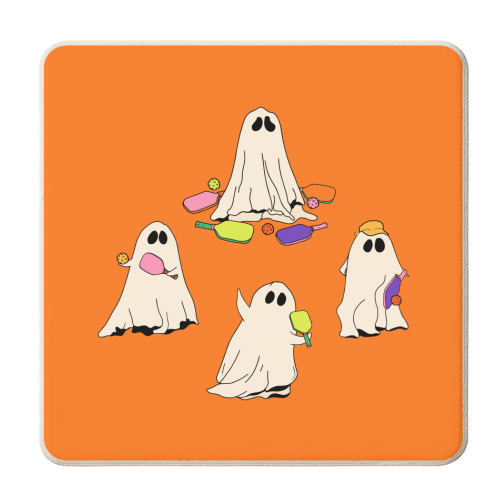 Pickleball Halloween Spirit - personalised beer coaster by EZbie
