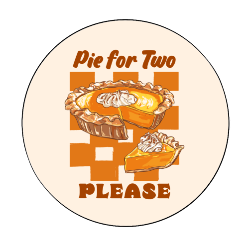 Pie for Two Vintage Dessert Illustration - Circle Sticker by EZbie