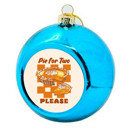 Pie for Two Vintage Dessert Illustration - colourful christmas bauble by EZbie