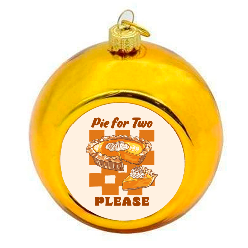 Pie for Two Vintage Dessert Illustration - colourful christmas bauble by EZbie
