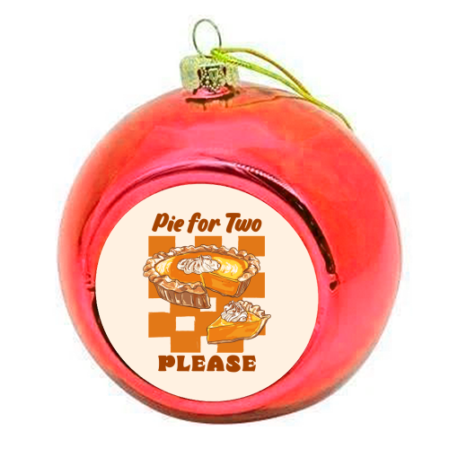 Pie for Two Vintage Dessert Illustration - colourful christmas bauble by EZbie