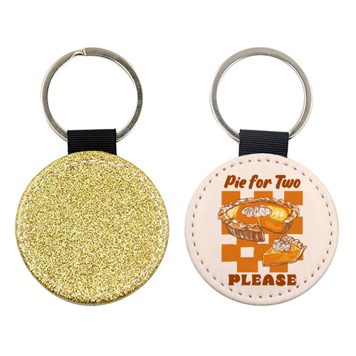 Pie for Two Vintage Dessert Illustration - keyring by EZbie