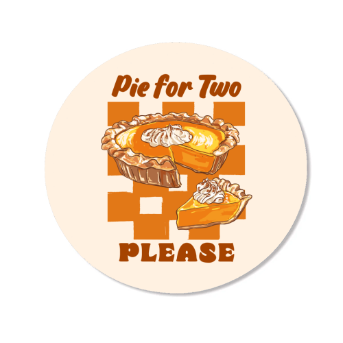 Pie for Two Vintage Dessert Illustration - Magnet by EZbie