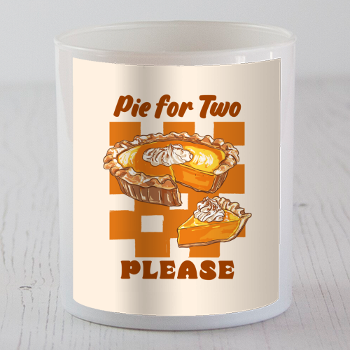 Pie for Two Vintage Dessert Illustration - scented candle by EZbie