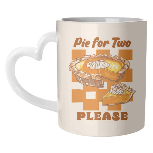 Pie for Two Vintage Dessert Illustration - unique mug by EZbie