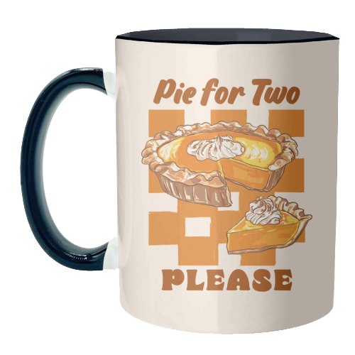 Pie for Two Vintage Dessert Illustration - unique mug by EZbie