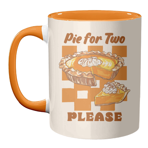 Pie for Two Vintage Dessert Illustration - unique mug by EZbie