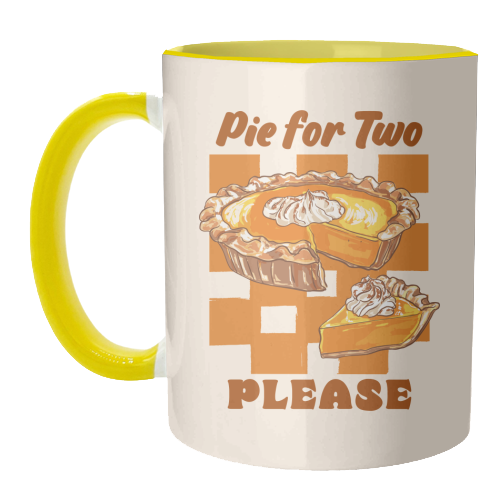 Pie for Two Vintage Dessert Illustration - unique mug by EZbie