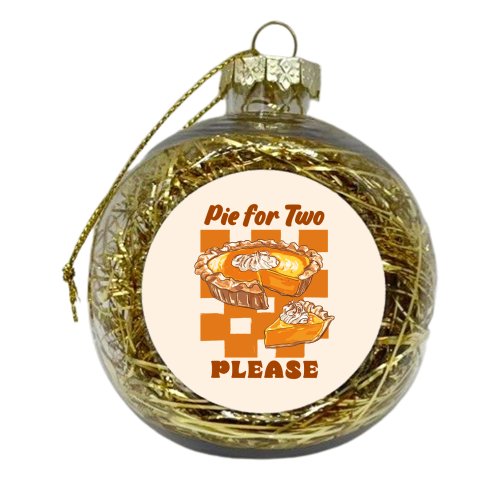 Pie for Two Vintage Dessert Illustration - xmas bauble by EZbie