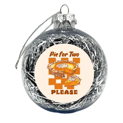 Pie for Two Vintage Dessert Illustration - xmas bauble by EZbie