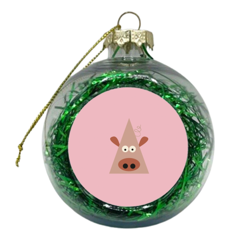 Pig - xmas bauble by Maria Cox