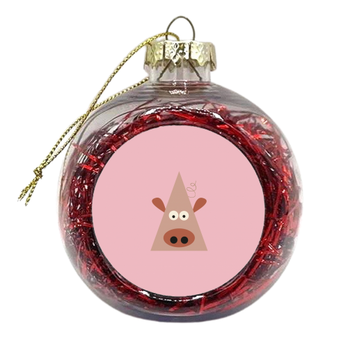 Pig - xmas bauble by Maria Cox